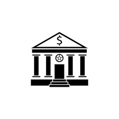 Bank building solid icon, banking house, vector graphics, a filled pattern on a white background, eps 10.