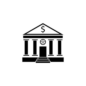 Bank building solid icon, banking house, vector graphics, a filled pattern on a white background, eps 10.