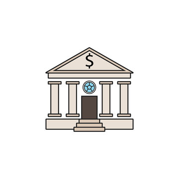Bank building solid icon, banking house, vector graphics, a colorful linear pattern on a white background, eps 10.