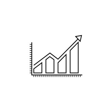 Business growing graph line icon, Infographic, finance and managment vector graphics, a linear pattern on a white background, eps 10.