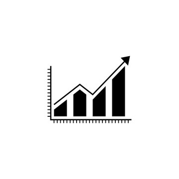 Business growing graph solid icon, Infographic, finance and managment vector graphics, a filled pattern on a white background, eps 10.