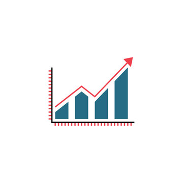 Business growing graph solid icon, Infographic, finance and managment vector graphics, a colorful linear pattern on a white background, eps 10.