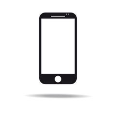Smartphone Icon in a modern flat style. Silhouette. Modern technologies.