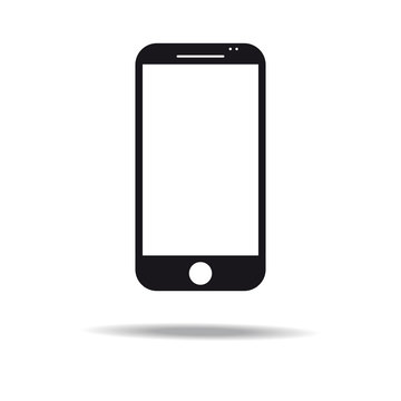 Smartphone Icon in a modern flat style. Silhouette. Modern technologies.