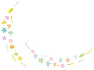 四季の吹き寄せ　日本の伝統柄