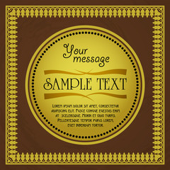 Vintage card design for greeting card, invitation, menu, vector pattern