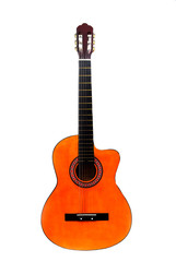 Obraz premium Acoustic guitar isolated on a white background