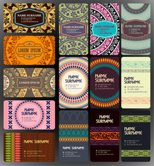 Premium Abstract Creative Business Card Design Vector Set Template With Ornamental Pattern. Editable Vector Illustration. Ready To Print. 