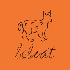 Silhouette of a bobcat, template logo design. Vector illustration eps10