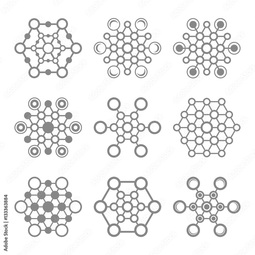 Poster set of abstract connections vector icon. communication. designed for web.