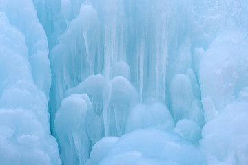 Texture of a frozen waterfall, background, Karachay-Cherkess Rep