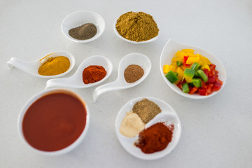 Fototapeta na wymiar Different varieties of ingredients for making lunch