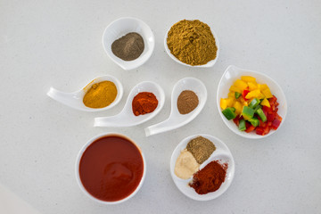 Different varieties of ingredients for making lunch