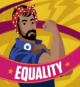 racial equality feminist man poster