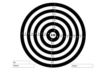 Target for shooting, vector, in white and black colors