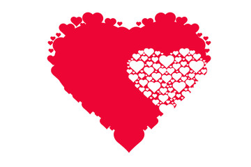 drawing pattern of hearts, symbol of love, Valentine's Day, isol
