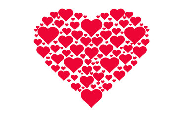 drawing pattern of hearts, symbol of love, Valentine's Day, isol