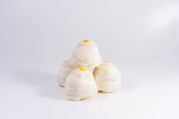Chinese Pastry-Mung Bean with Egg Yolk  isolate. Chinese Pastry on white background.