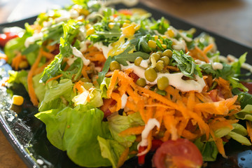 Salad with chicken and vegetables