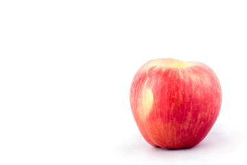 red ripe apple on white background healthy apple fruit food isolated
