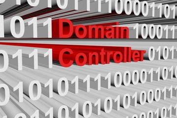 Domain controller as a binary code 3D illustration © profit_image