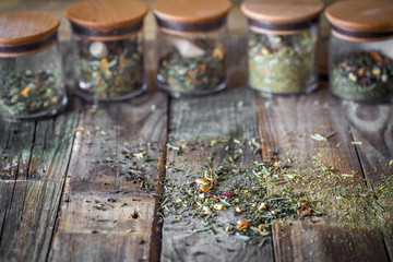still life of loose tea
