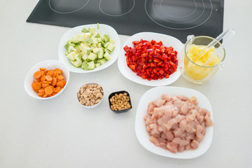 Preparing meal with meat