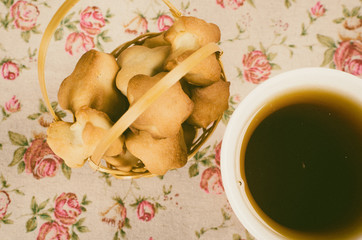 Homemade cookies and tea
