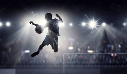 It is game time . Mixed media