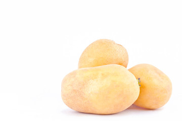  potatoes tubers on white background healthy potato Vegetable food isolated
