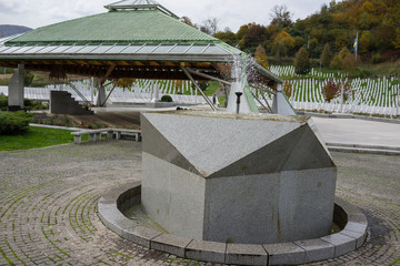 Srebrenica memorial center for war crimes victims commited in Bo