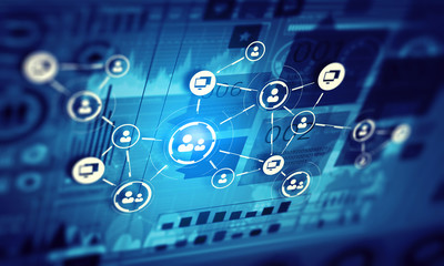 Social network background . Mixed media