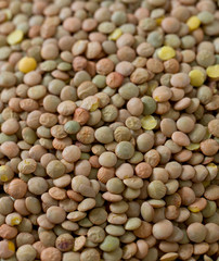 lentils on wooden surface