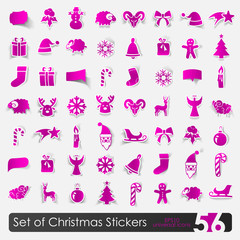 Set of Christmas stickers