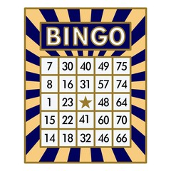 Bingo card. Blue 