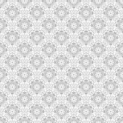 Floral ornament. Seamless abstract classic pattern with flowers. Light silver pattern