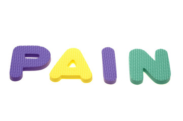 Colourful letters, pain
