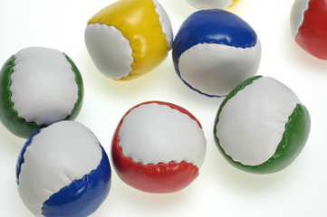 Colourful juggling balls