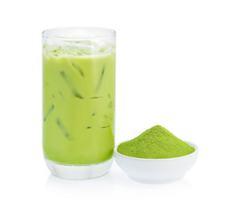 Iced green tea and green tea powder