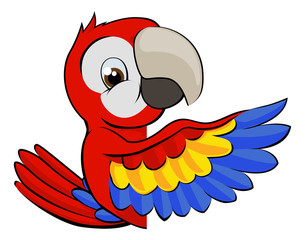 Fototapeta premium Peeking Cartoon Parrot
