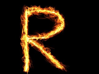 Buchstabe R aus Feuer	