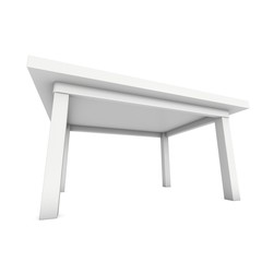 White Table. 3D render isolated on white. Platform or Stand Illustration. Template for Object Presentation.