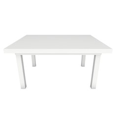 White Table. 3D render isolated on white. Platform or Stand Illustration. Template for Object Presentation.