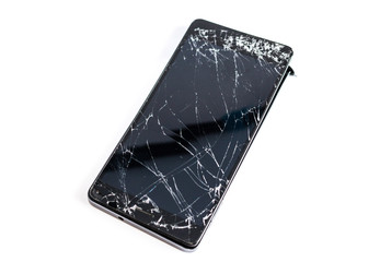 Mobile phone with broken screen