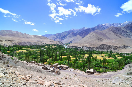 Alchi village located on the south bank of the Indus River at Ladakh, India

