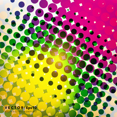 Abstract vector background. Colorful blurred background with halftone effect on light panel. Use for template, poster or brochure design. Vector illustration. Eps10.