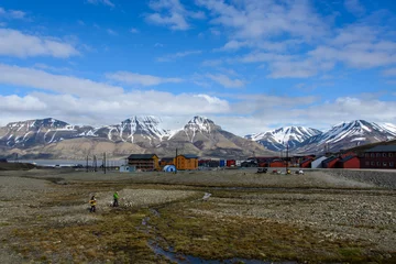 Papier Peint photo Lavable Cercle polaire Longyearbyen à Svalbard, Spitzberg