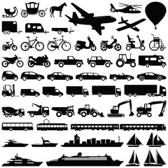Transport icon collection - vector silhouette - 133375440