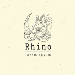 Silhouette of the rhino, monochrome logo.