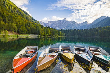 Laghi di fusine-mountain lake in the Italian Alps